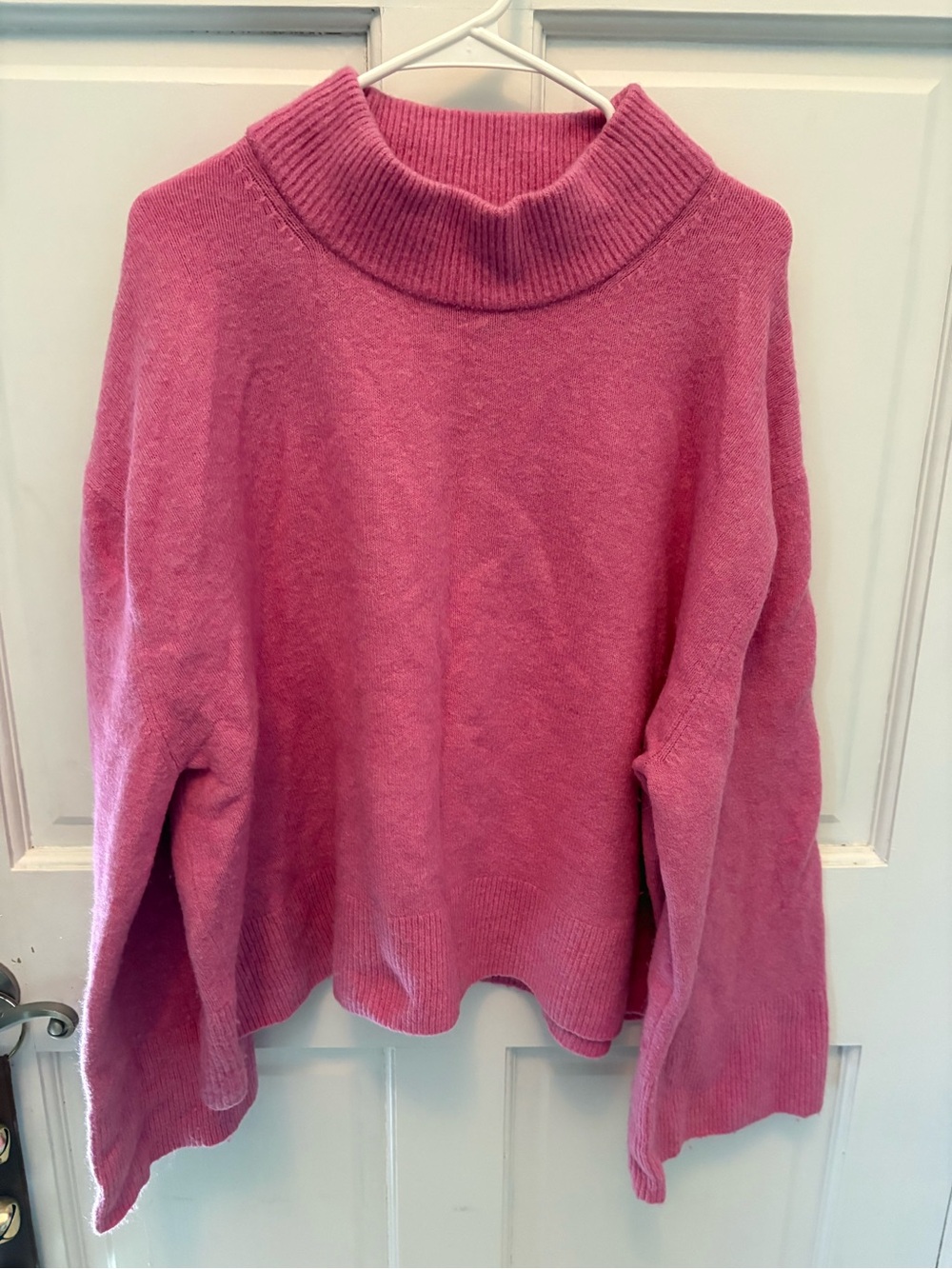 J. Crew Raspberry Pink Turtleneck Sweater